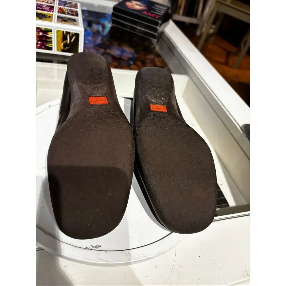 Coach‎ Dorie Loafer Leather Horsebit Equestrian Women Brown Silver Size 6-1/2